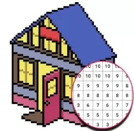 Coloring by Numbers: Pixel House